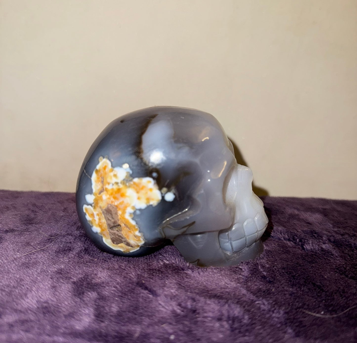 Druzy Agate Skull