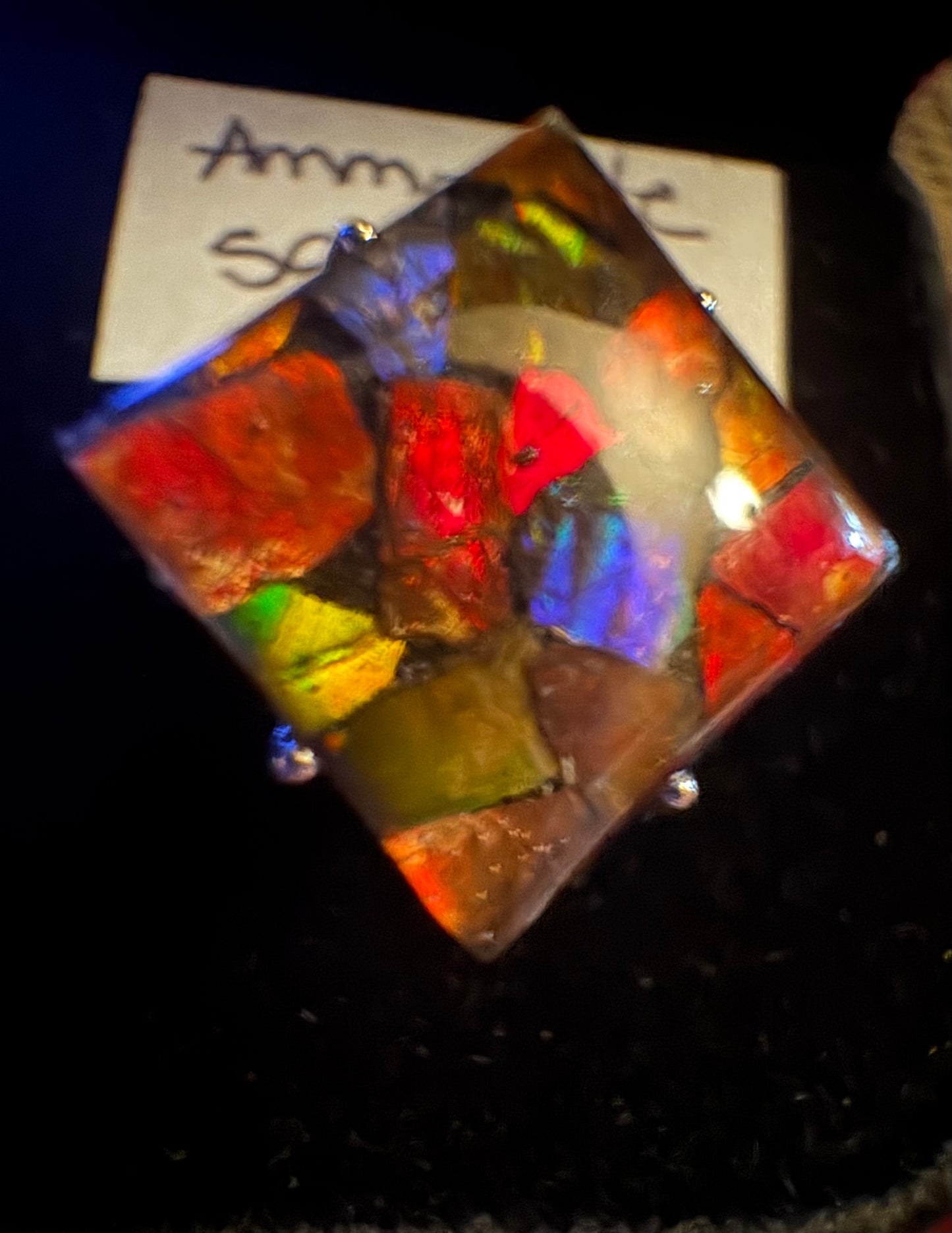 Ammolite Adjustable s925 Ring