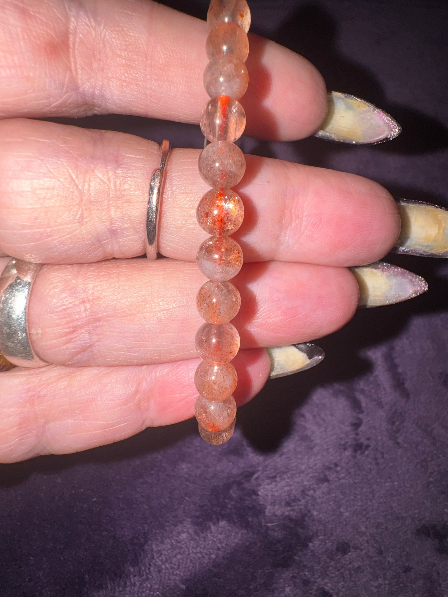 Red Rutilated Quartz 6mm Bead Bracelet