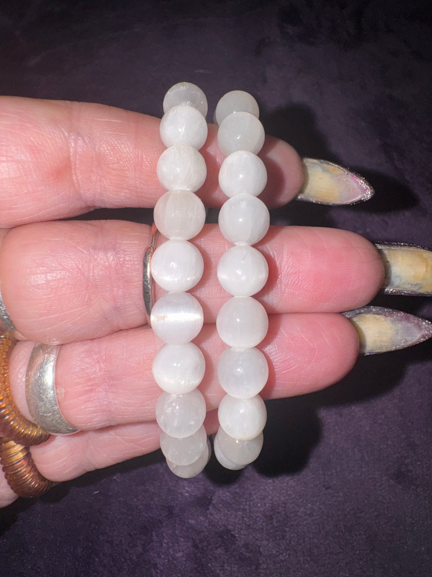 Selenite ( Satin Spar ) 8mm Bead Bracelets