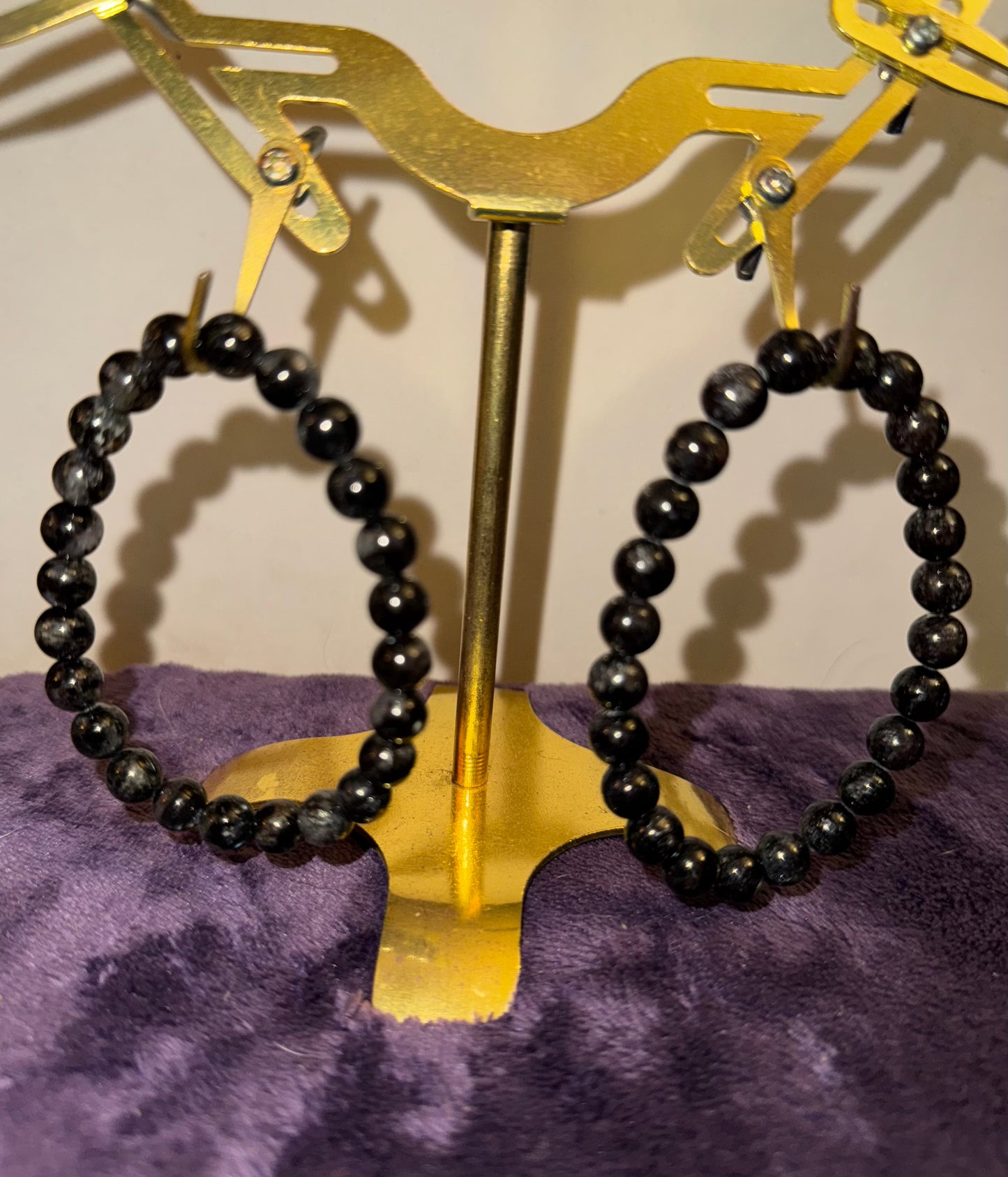 Arfvedsonite w/ Gem Grade Garnet Inclusion 8mm Bead Bracelets