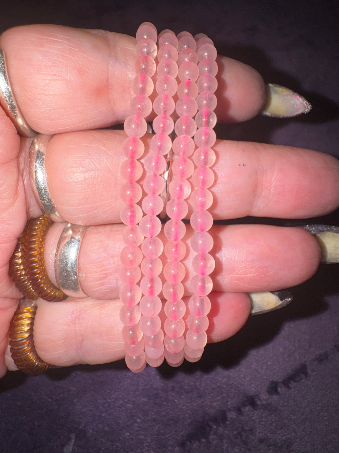 HQ Rose Quartz 4mm Bead Bracelets