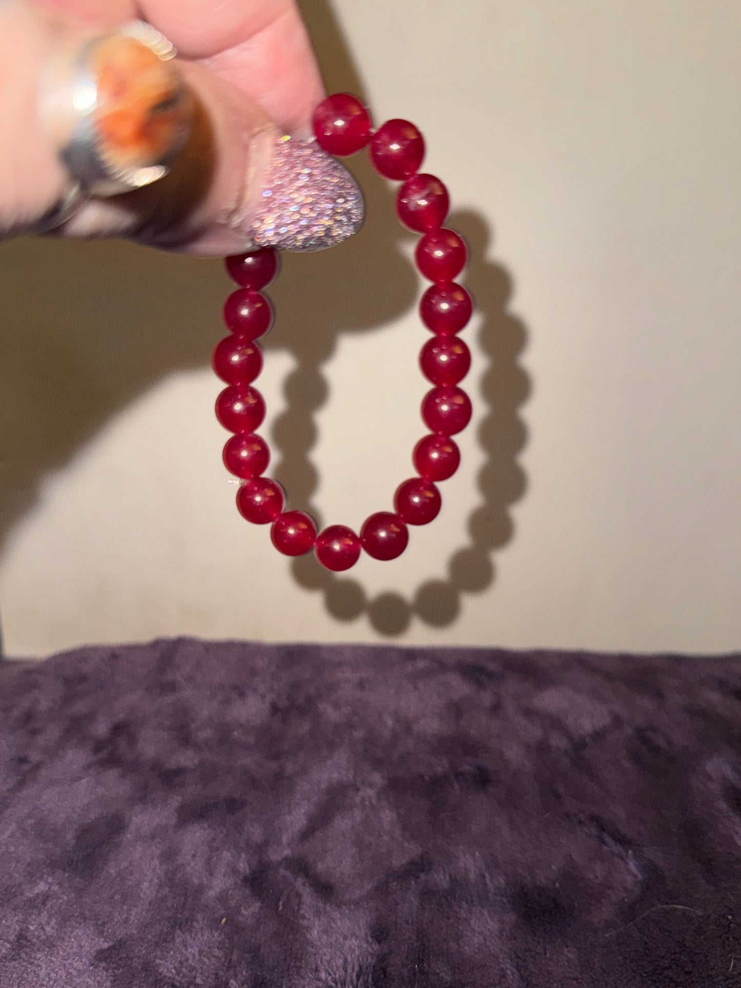 Synthetic Red Spinel 8mm Bead Bracelets