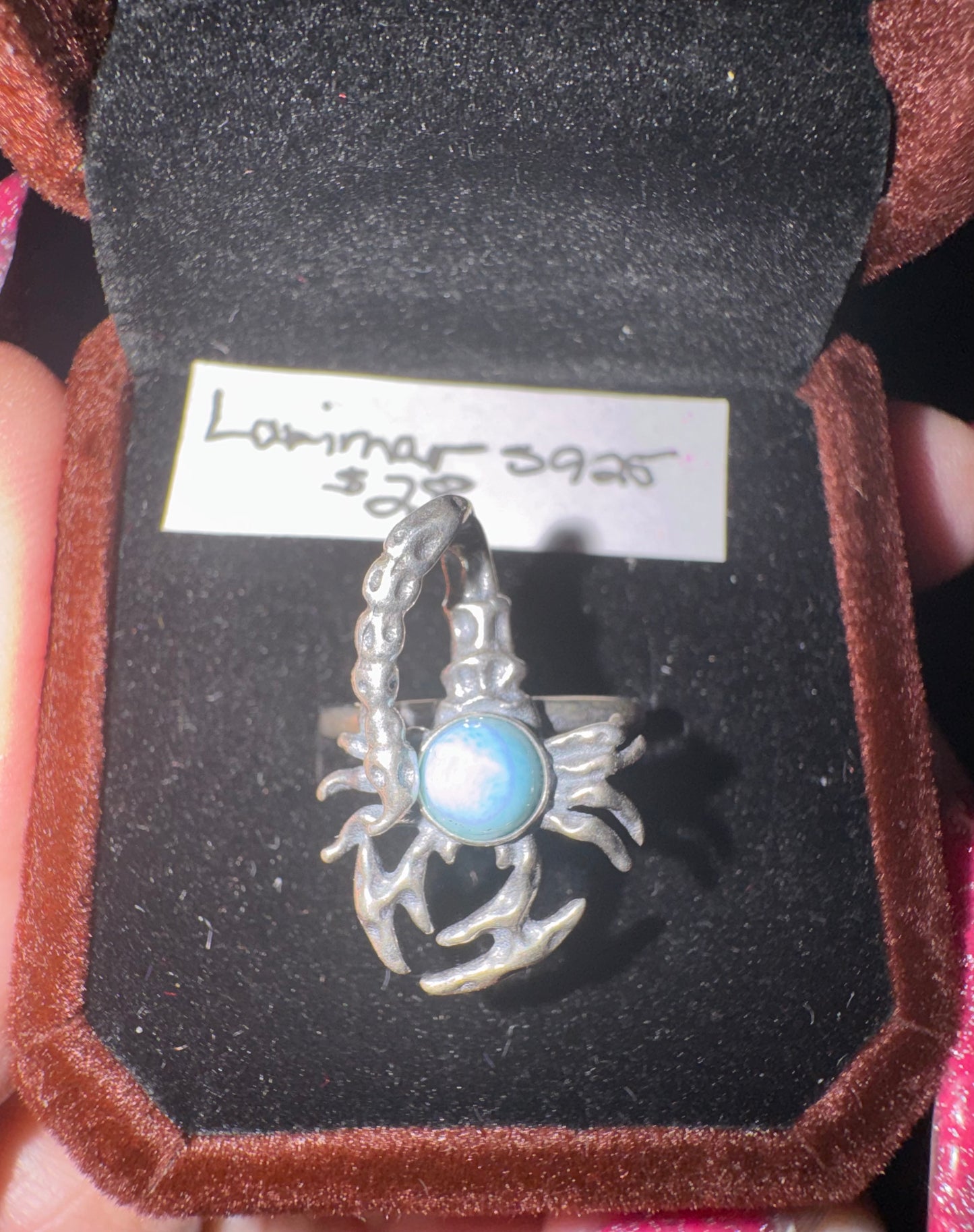 s925 Larimar Scorpion Ring