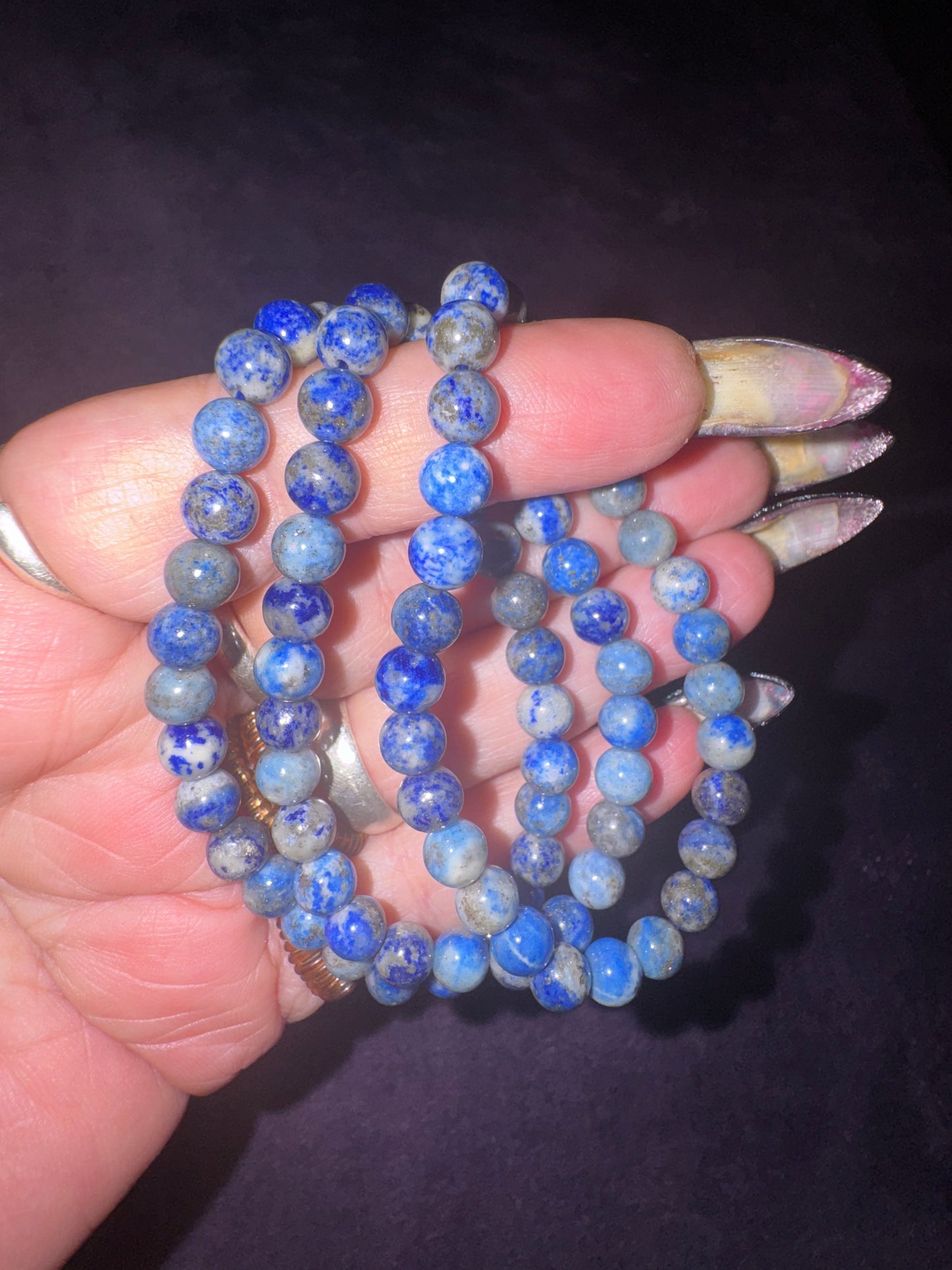 HQ Blue Lapis ( Lapis Lazuli ) 7 mm Bead Bracelets