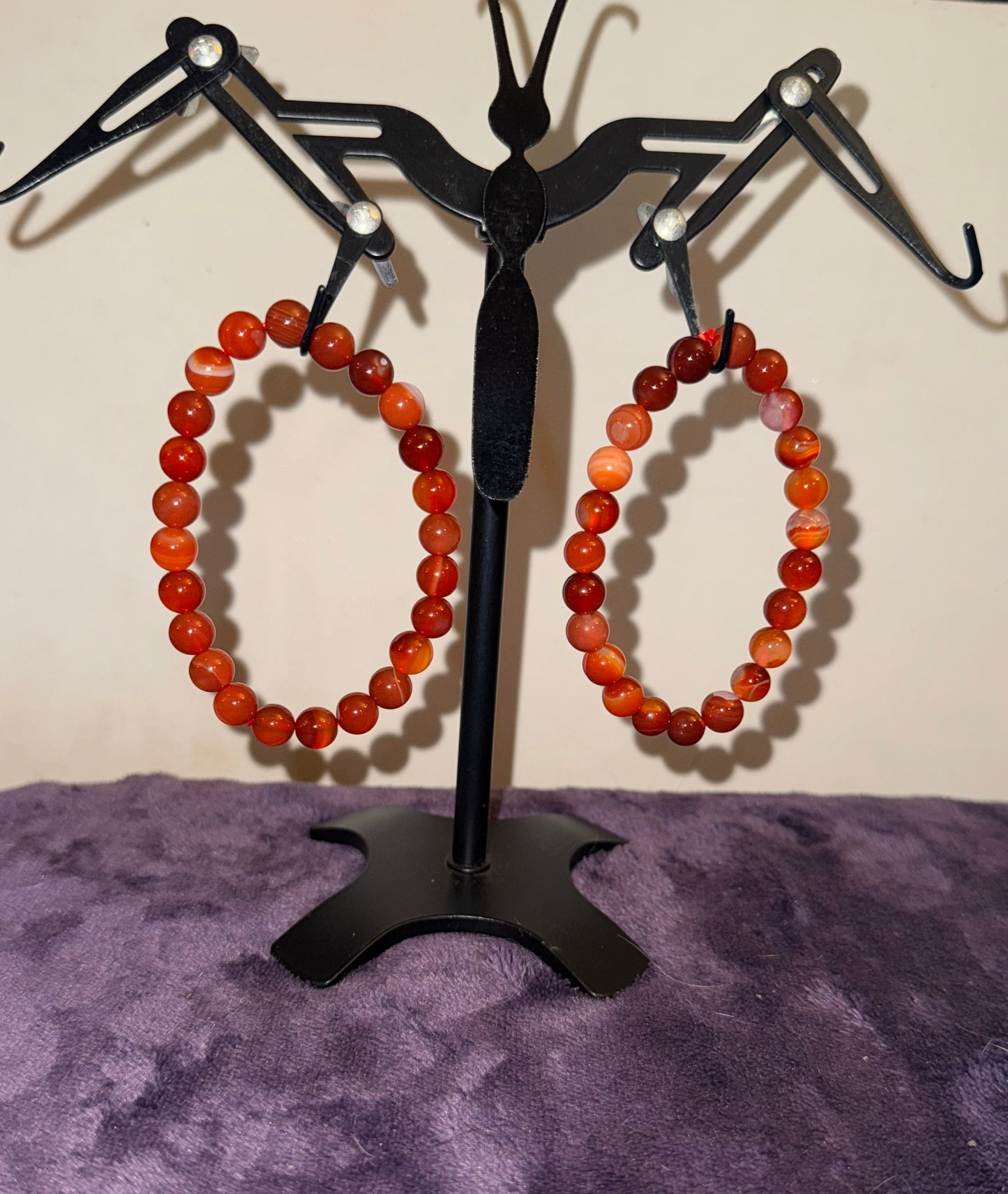 Carnelian 8mm Bead Bracelets