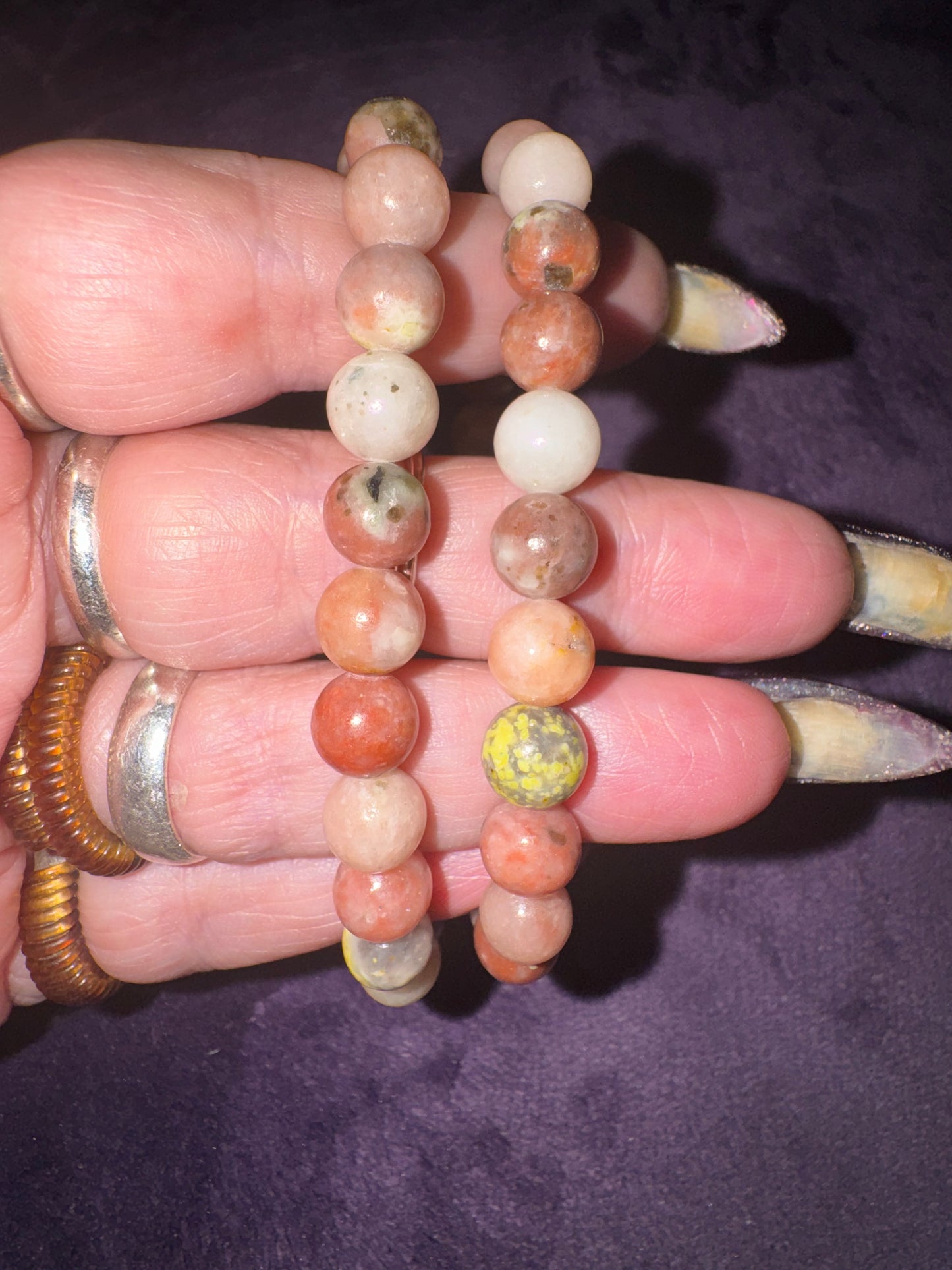 Peach Blossom Tourmaline 8mm Bead Bracelets