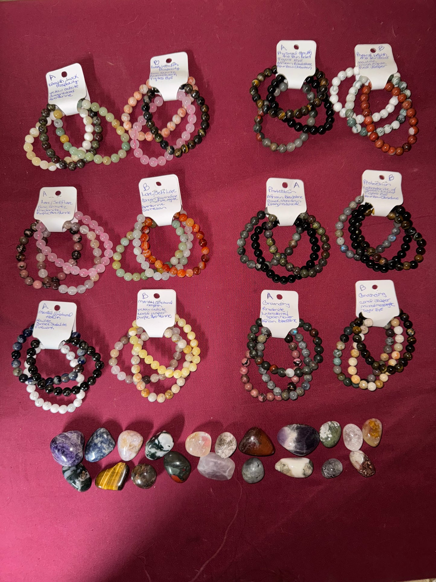 Healing 8mm Crystal Bracelet Sets w/ 3 Free Crystal Tumbles