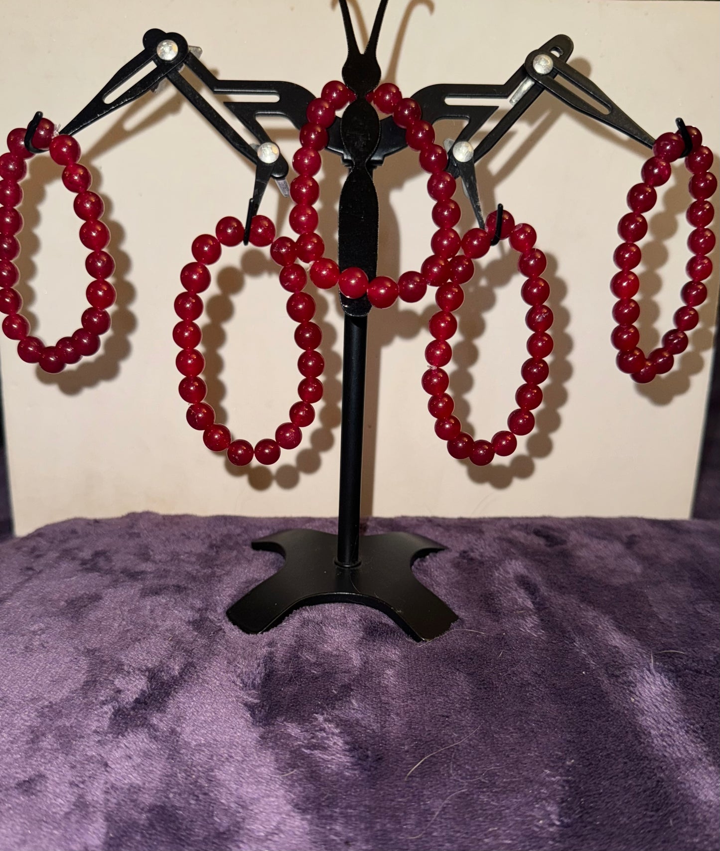 Synthetic Red Spinel 8mm Bead Bracelets