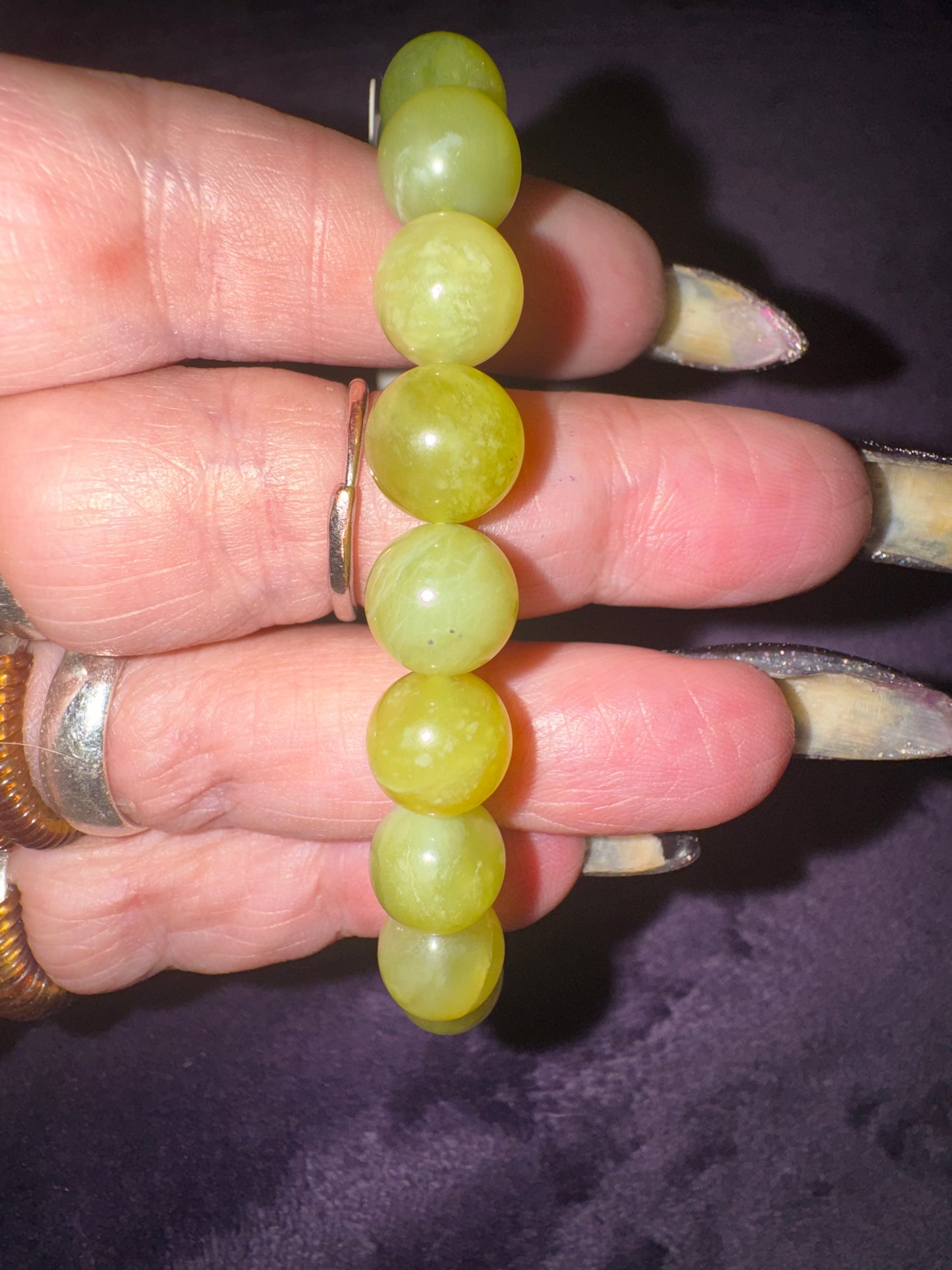 Gem Grade Serpentine (aka Serpentine Jade , Xiuyan Jade ) 10mm Bead Bracelet