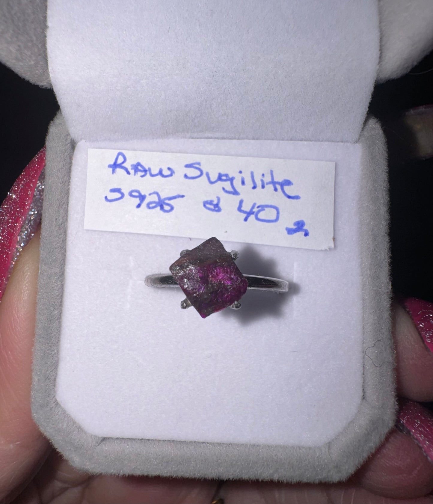 Raw Sugilite s925 Adjustable Rings 2 Choices