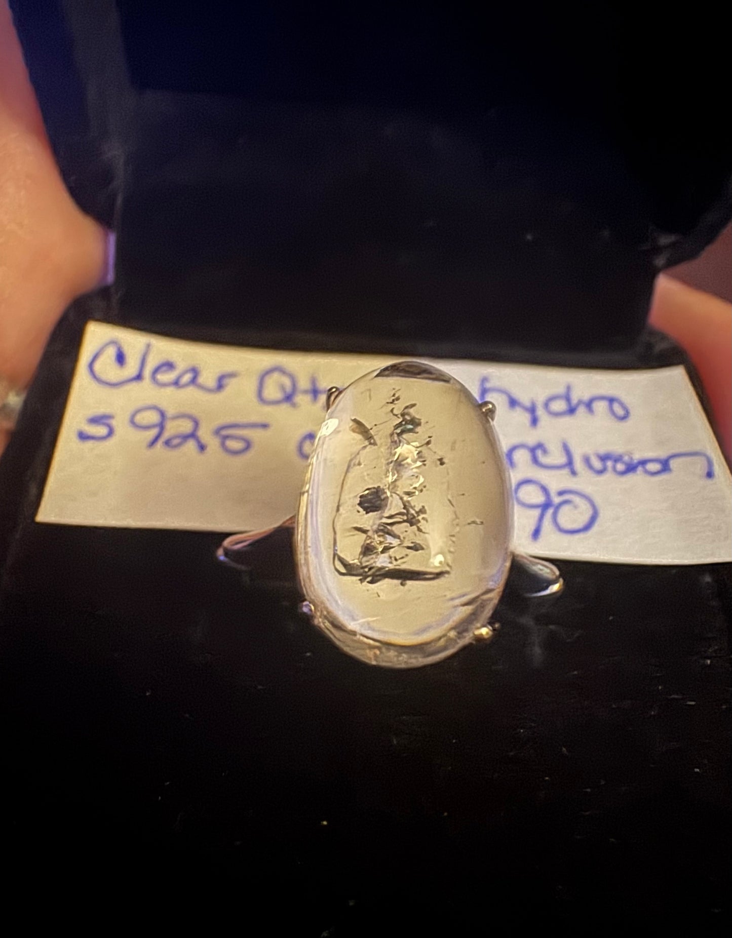 Clear Quartz Enhydro s925 Ring