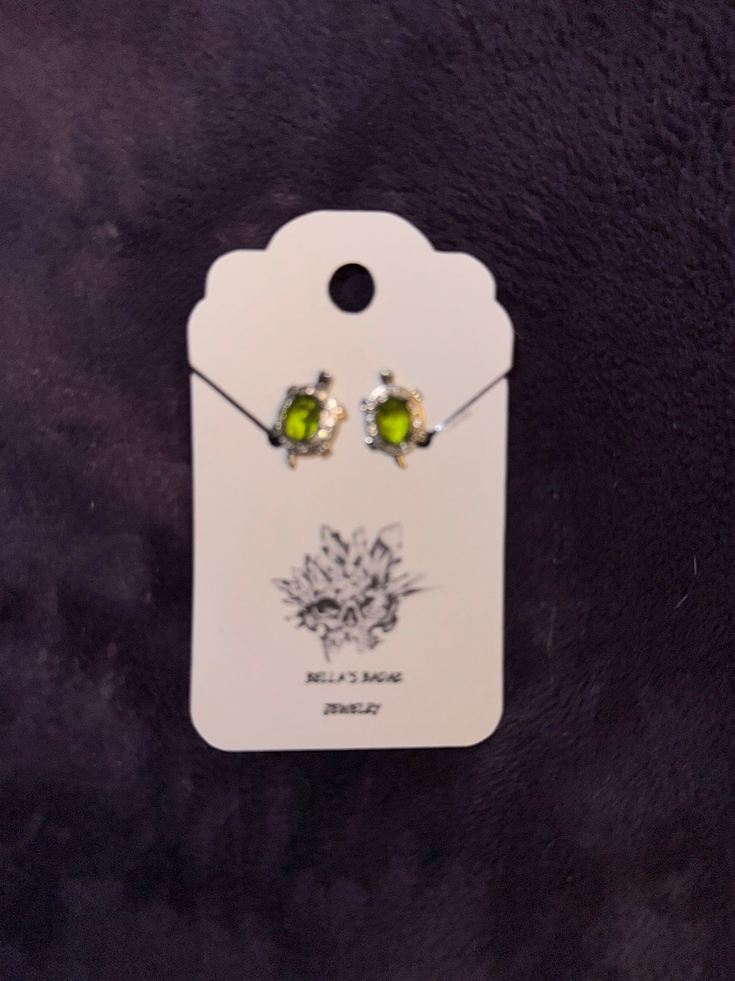 Peridot Turtle Earrings
