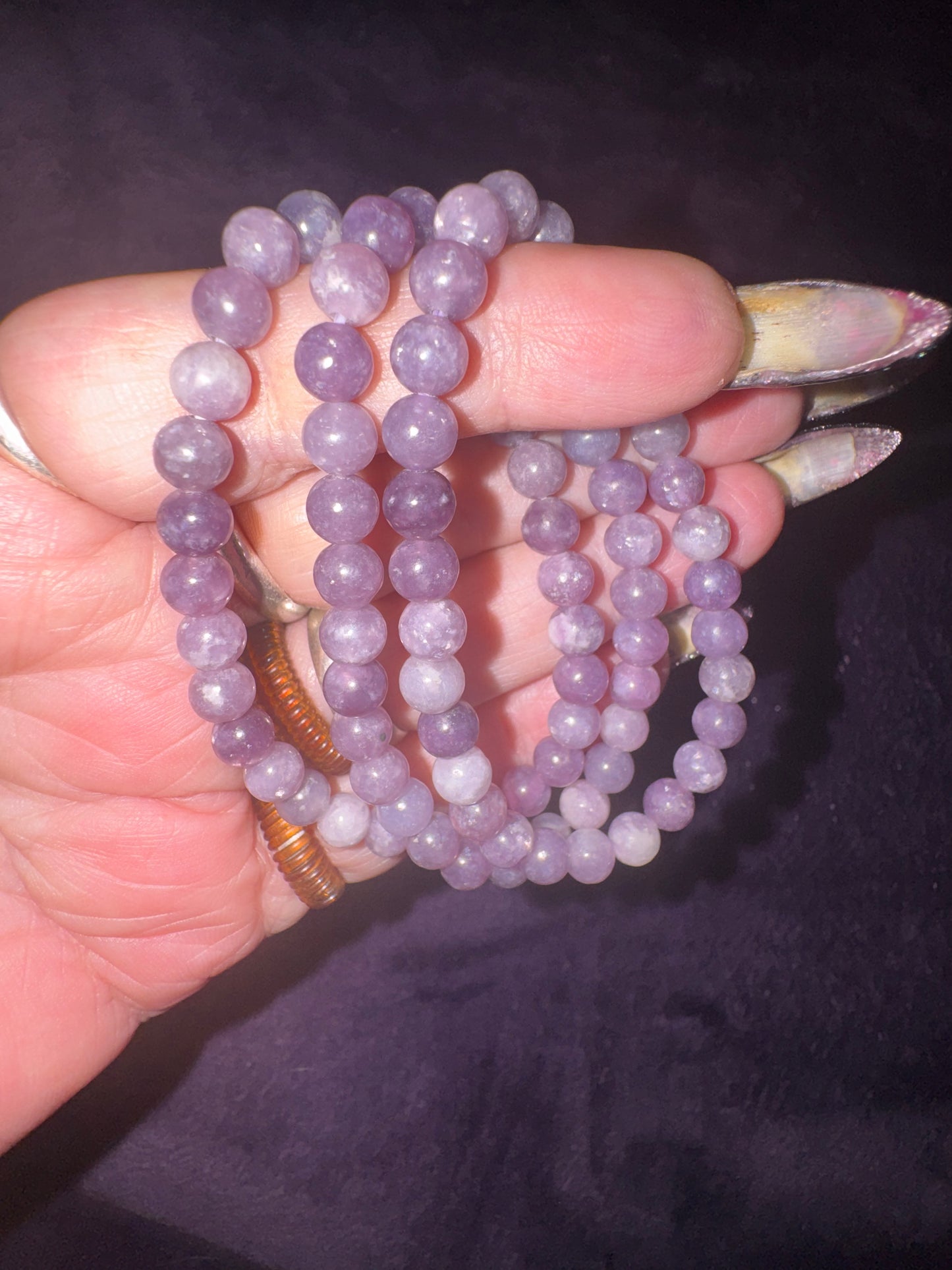 Purple Emerald 6 mm Bead Bracelets