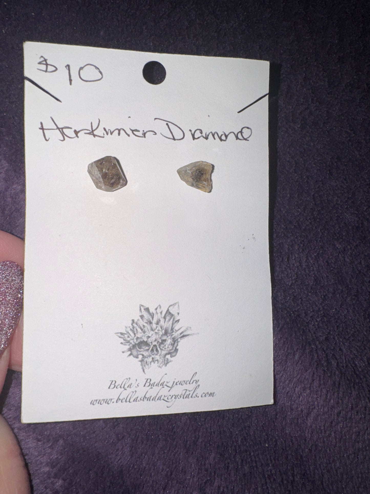 Herkimer Diamond Raw Stud Earrings