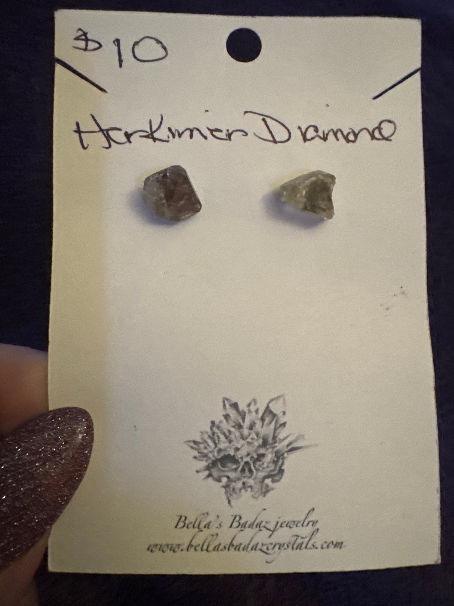 Herkimer Diamond Raw Stud Earrings