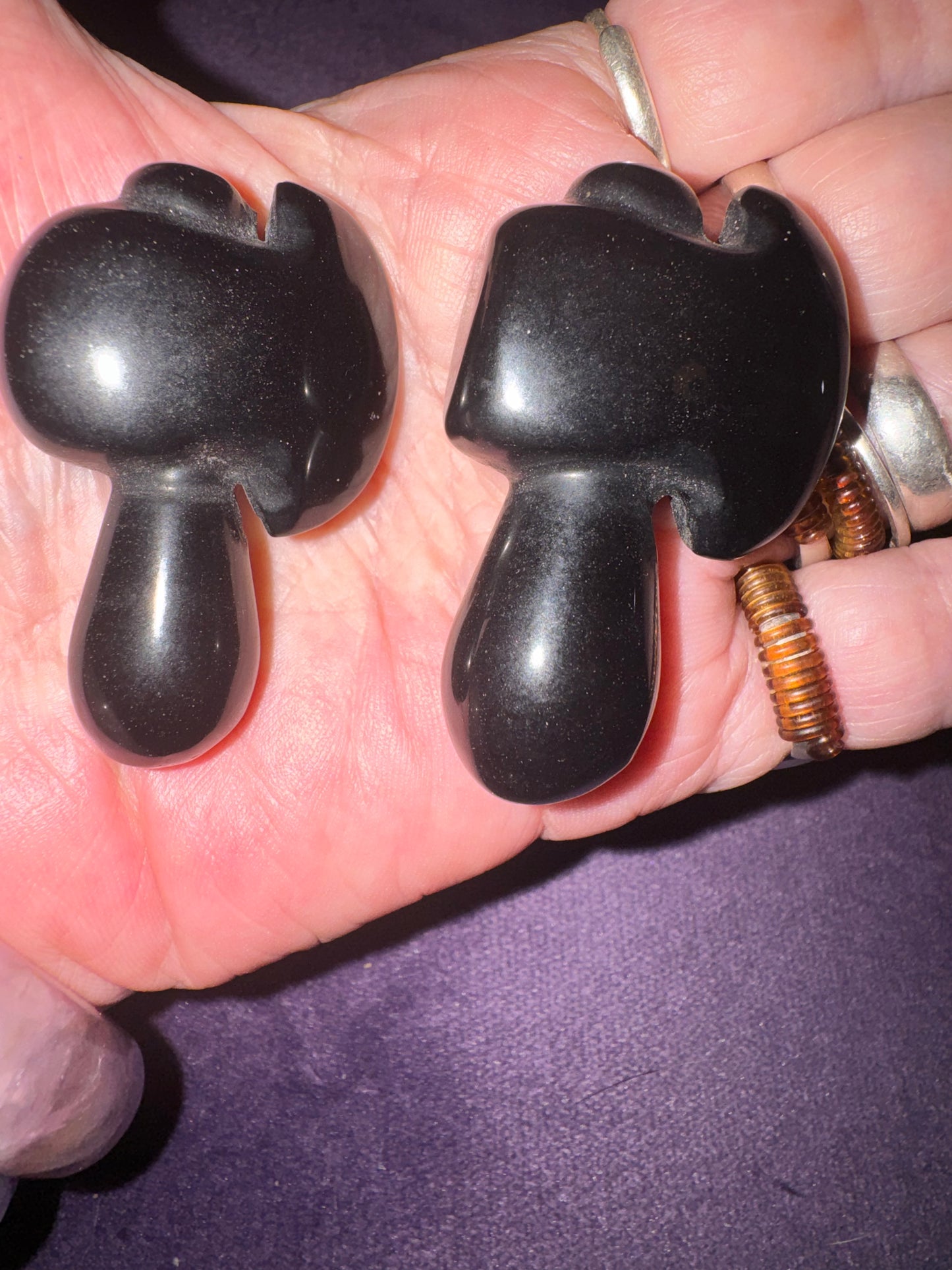 2” Long Black Obsidian Chunky Axe Carvings