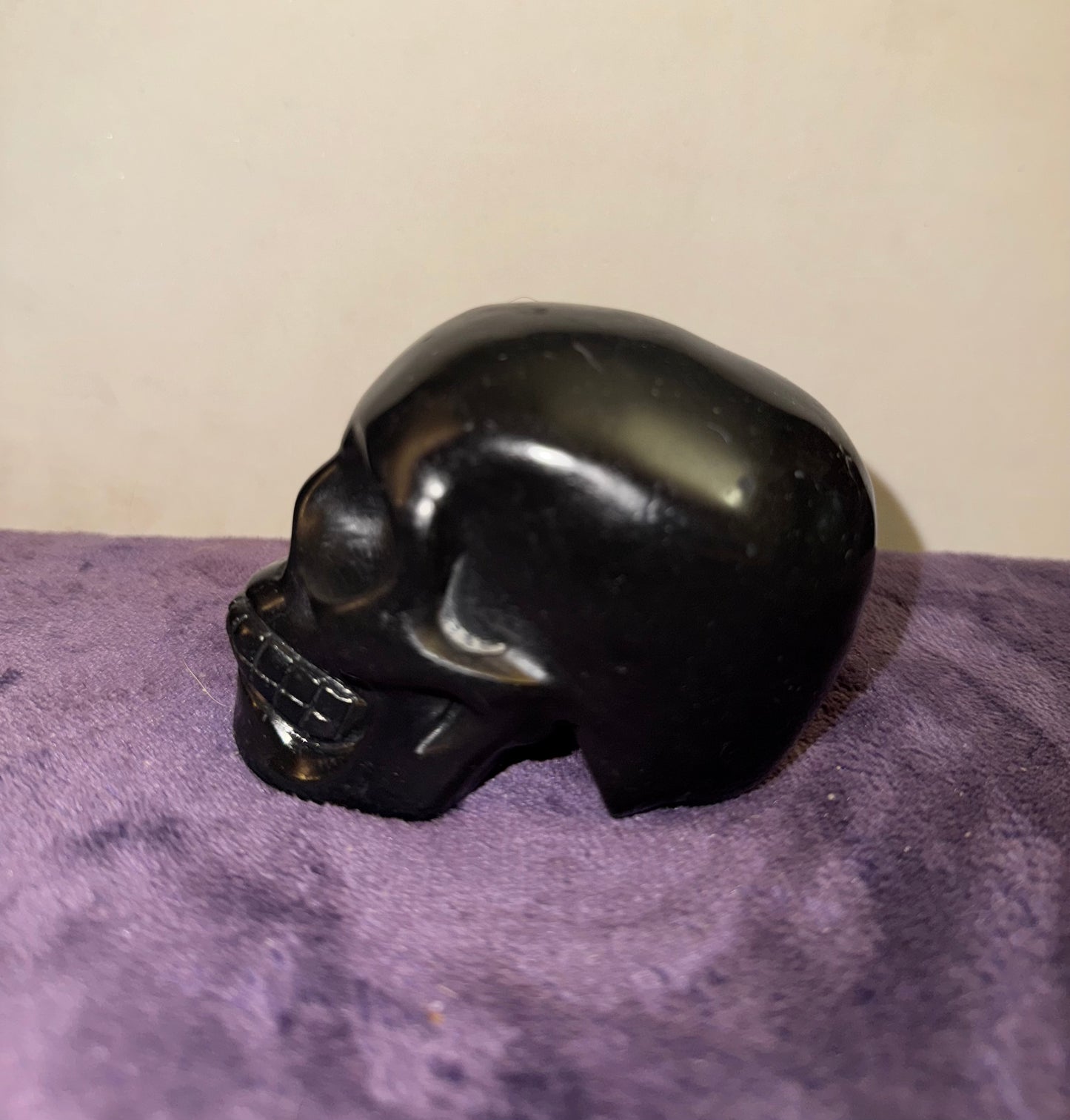 Black Tourmaline Skull Carving