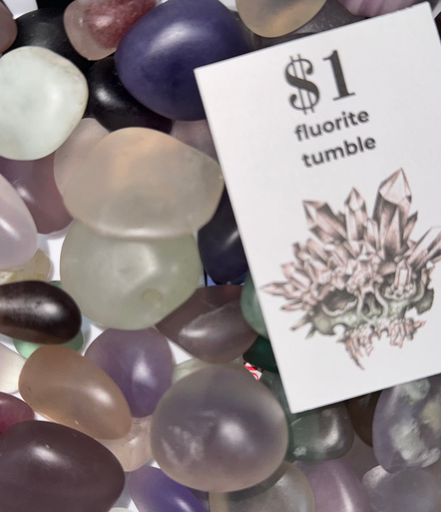 Mixed Colors Semi Polished Fluorite Tumbles $1 pc. Intuitive Pick.