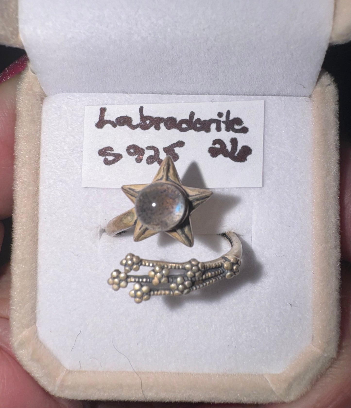 HQ Labradorite Star and Comet s925 Ring