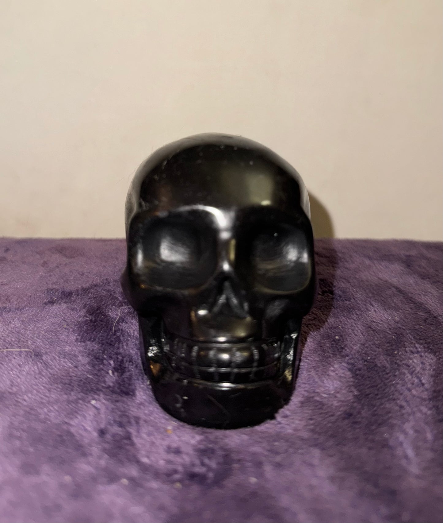 Black Tourmaline Skull Carving