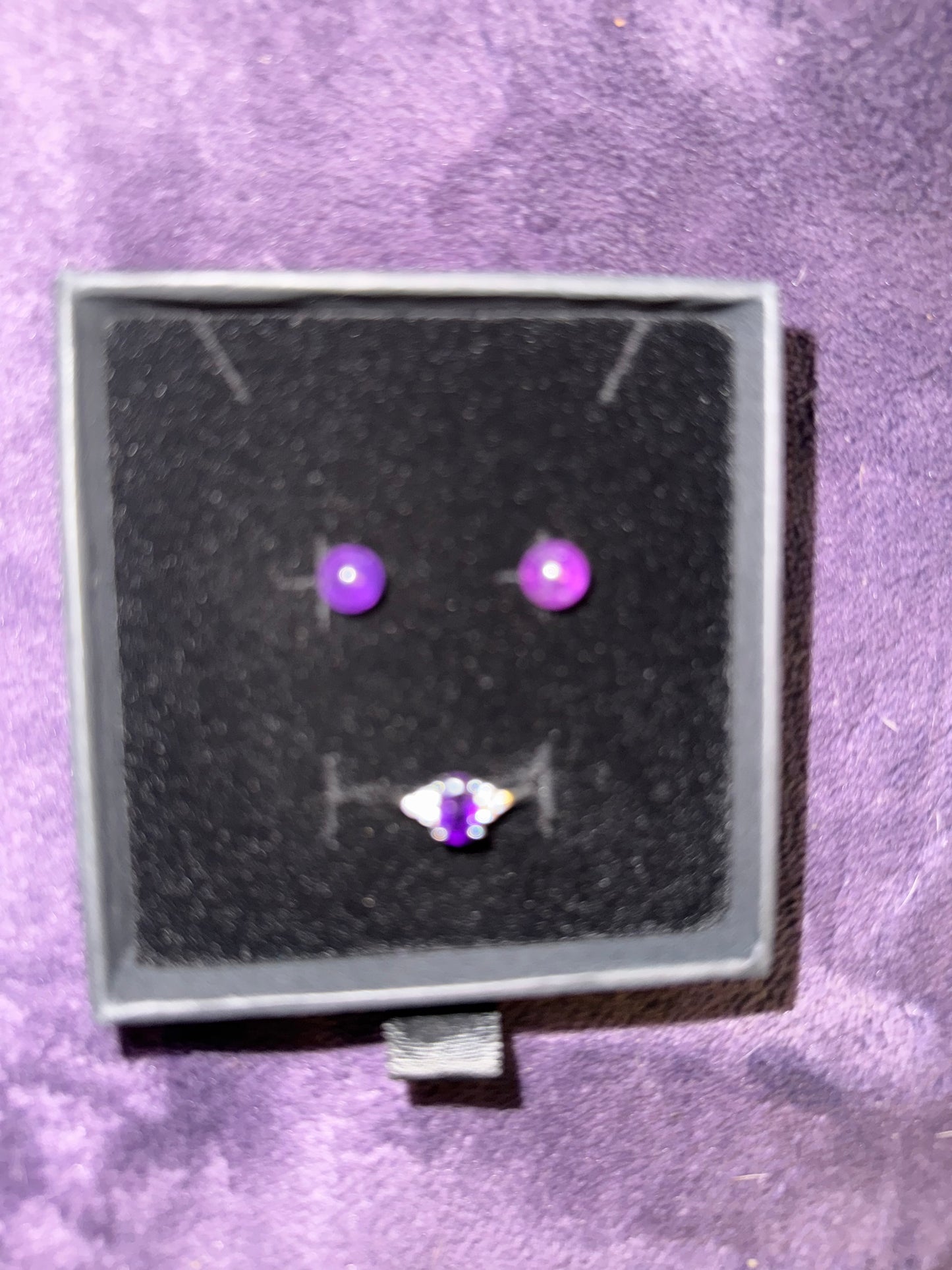 Amethyst s925 Ring and Earring Set