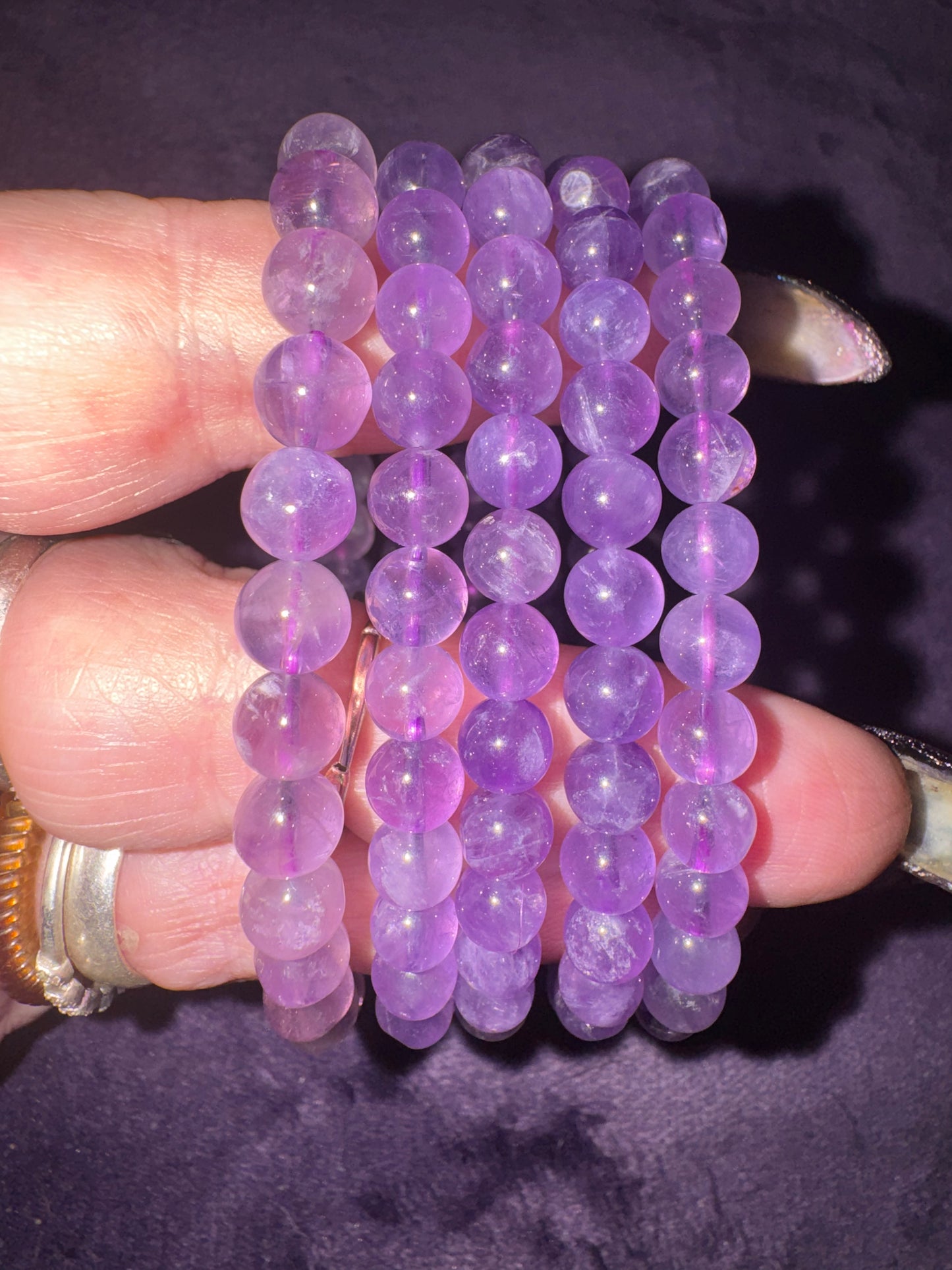 Brazilian Amethyst 7mm Bead Bracelets