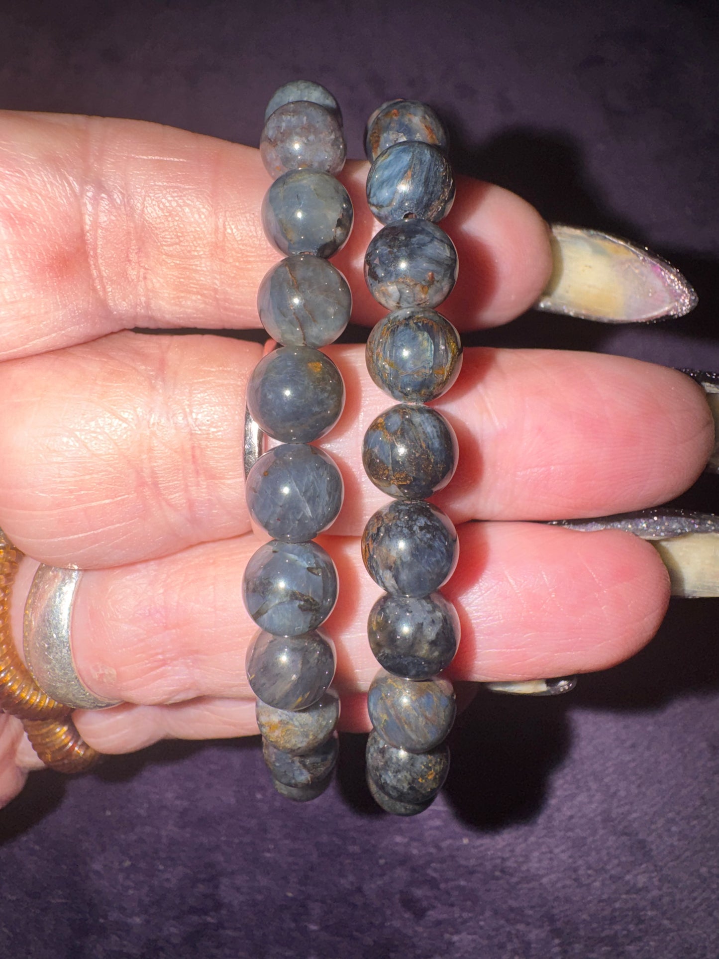 Blue Pietersite 8mm Bead Bracelets