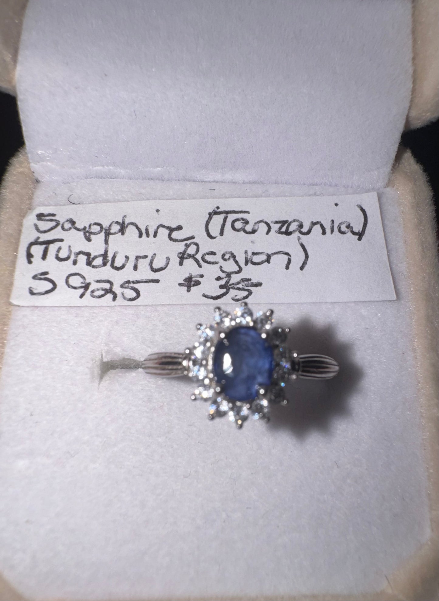 Adjustable Dark Sapphire s925 Ring