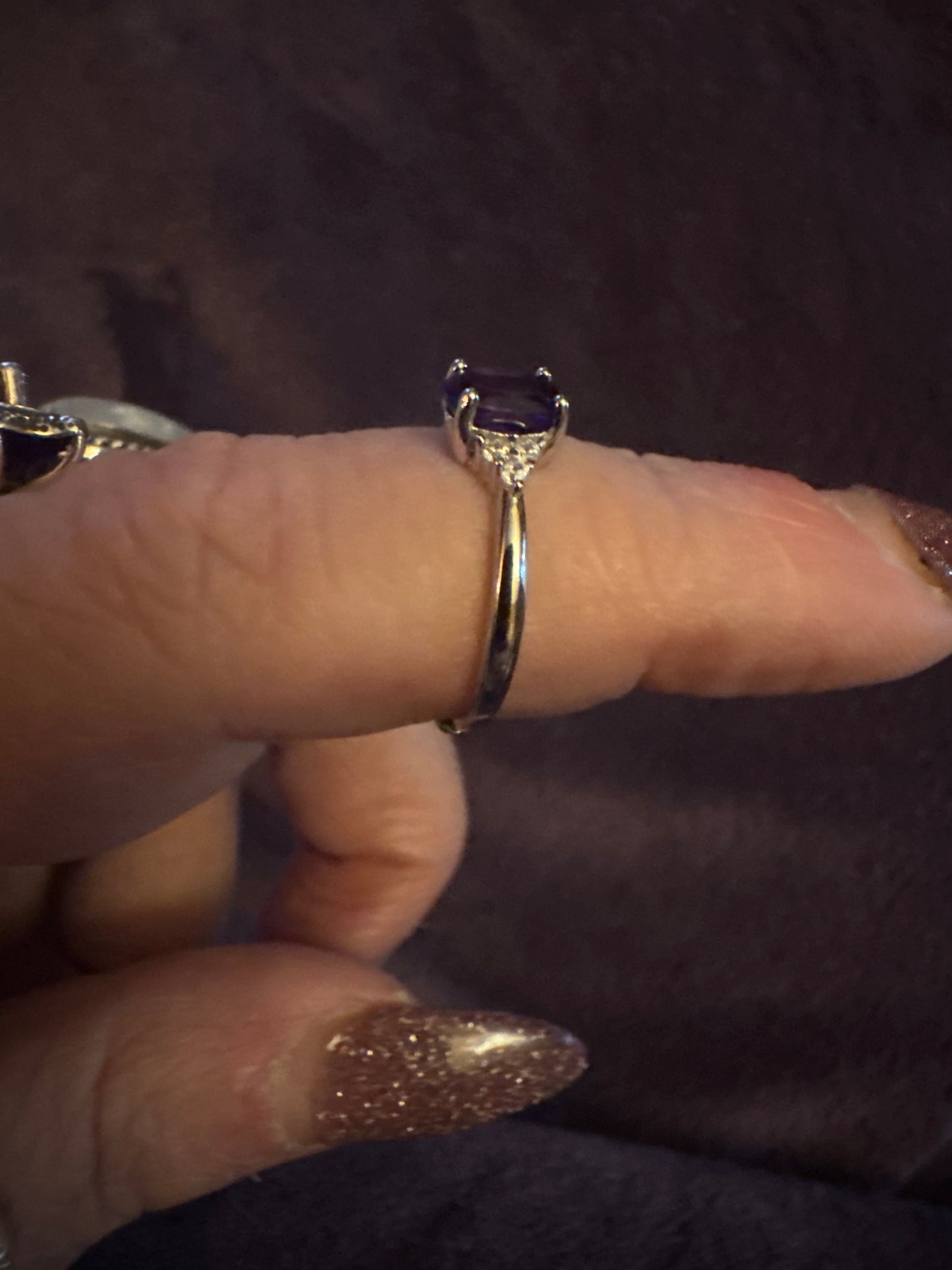 Amethyst s925 Ring and Earring Set