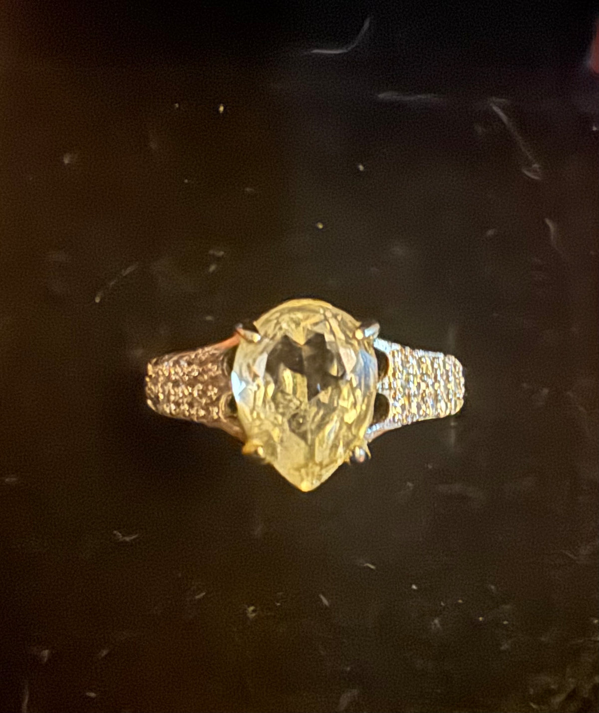 DEEP CLEARANCE $15 Price. Clear Quartz s925 Adjustable Ring. This piece is so sparkly it appears gold in the camera