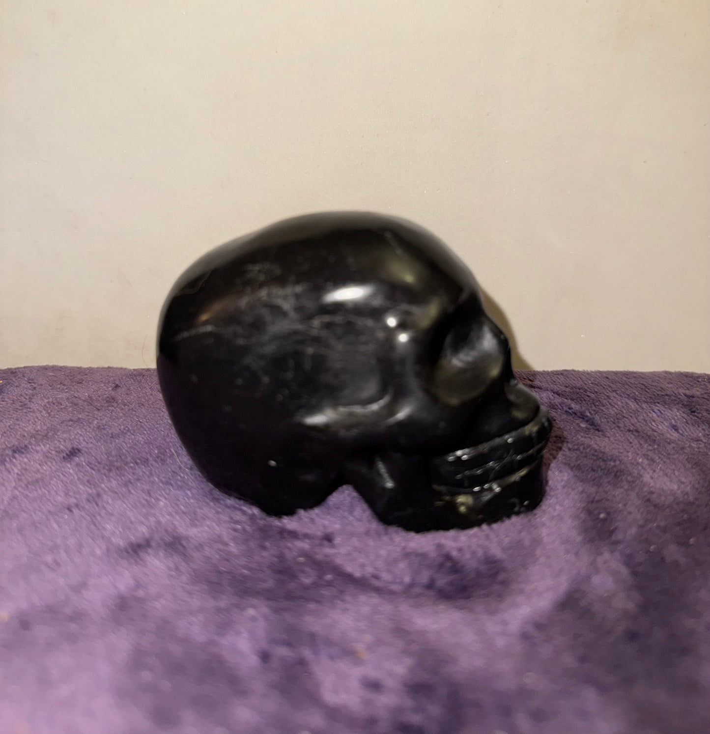 Black Tourmaline Skull Carving