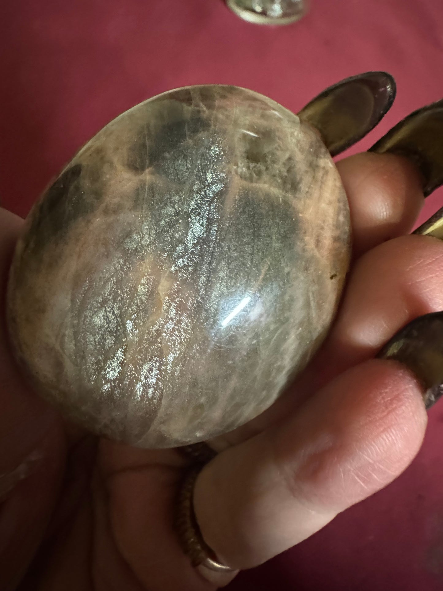 Black Moonstone Palm Stone