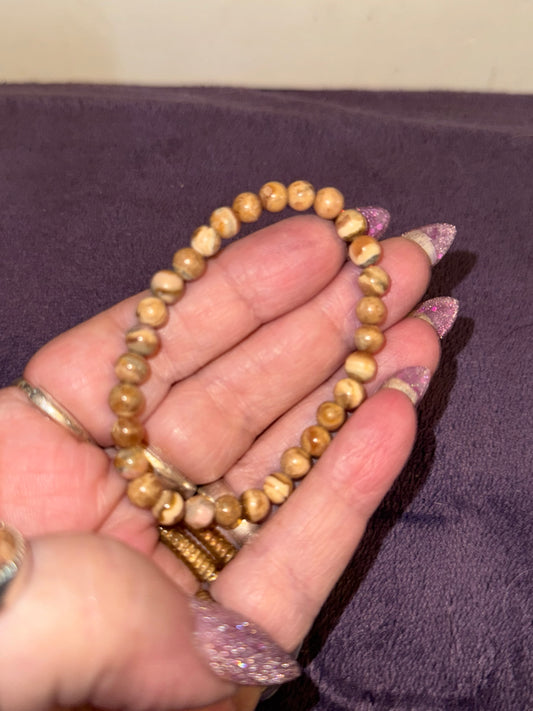 AA 6mm Rhodocrosite Bead Bracelets