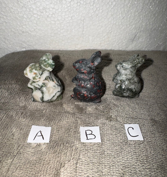 Mini Rabbit Carvings