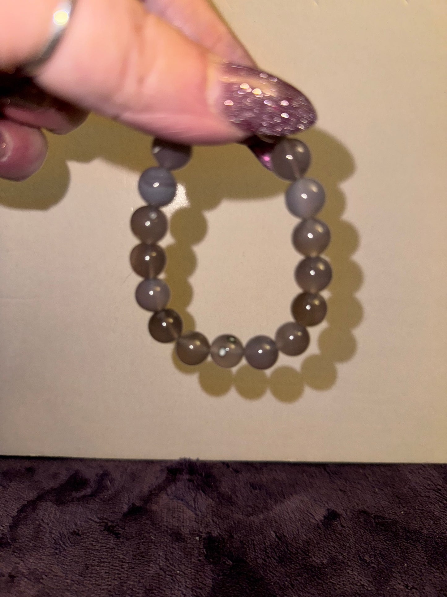 Gray Agate 10mm Bead Bracelets