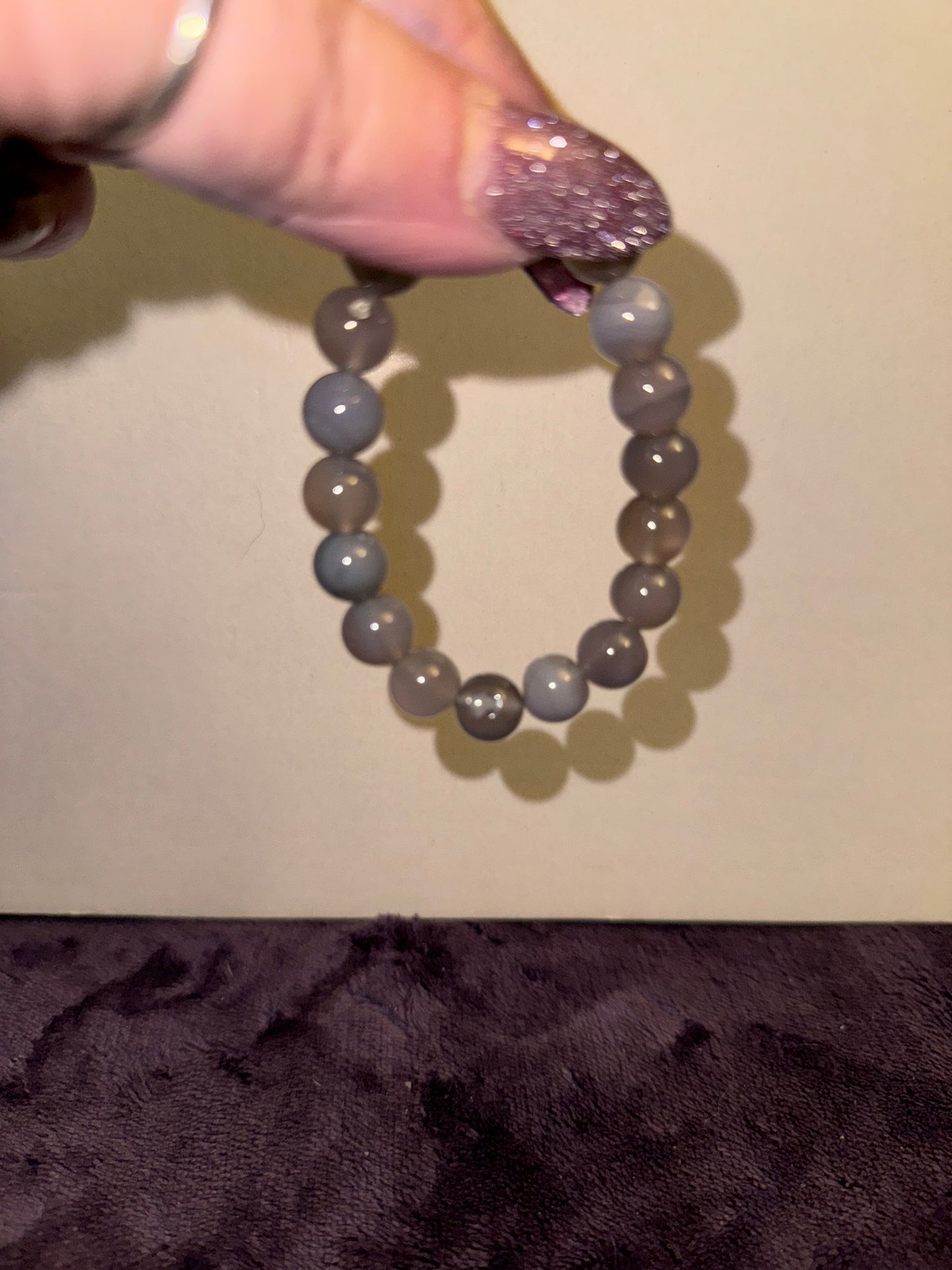Gray Agate 10mm Bead Bracelets