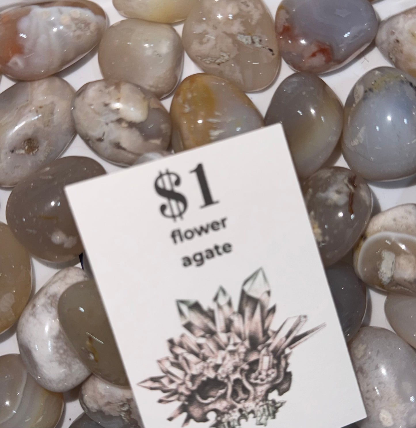 High Quality Flower Agate Tumble. $1 pc. Intuitive Pick.