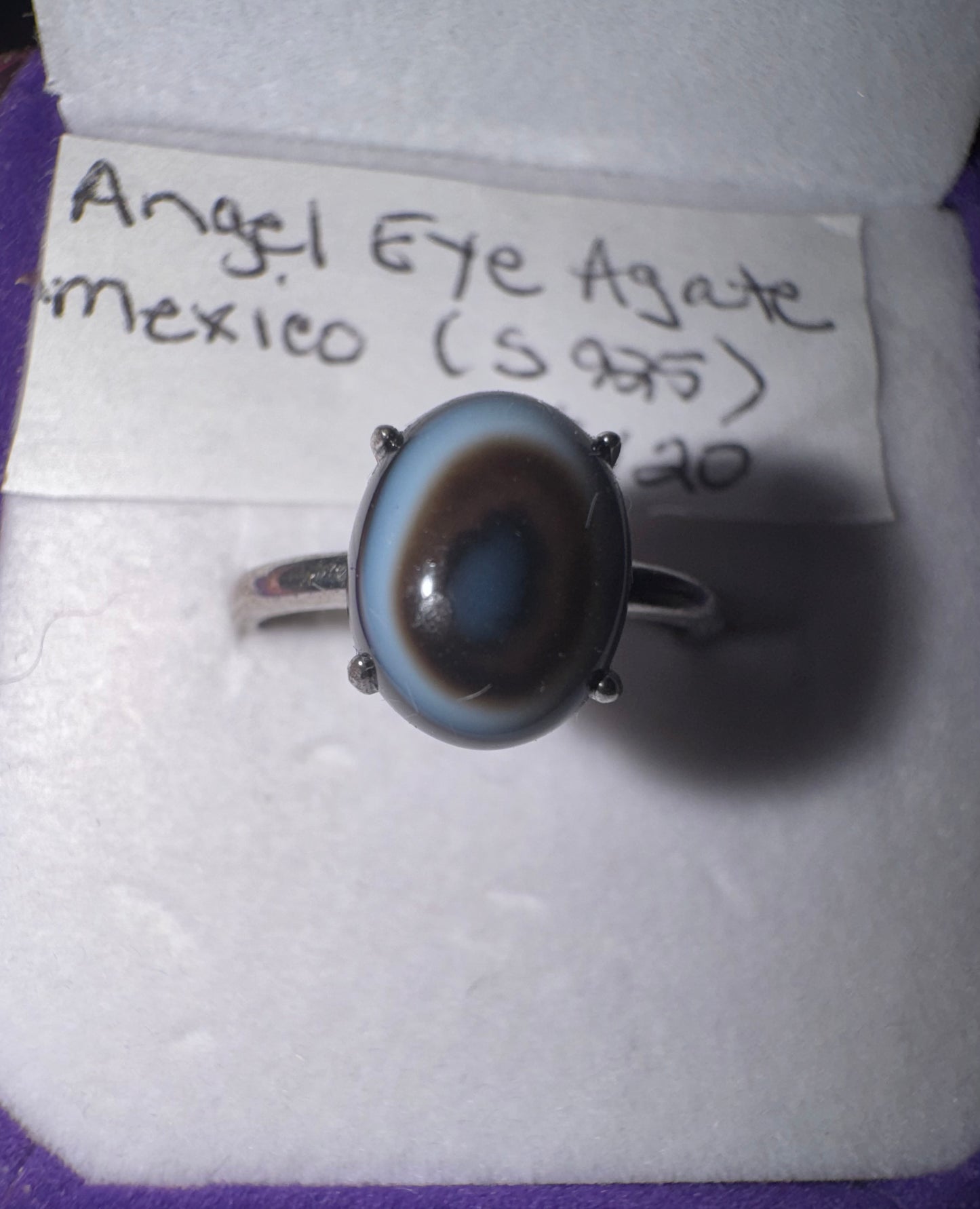 Angel Eye Agate Adjustable s925 Ring
