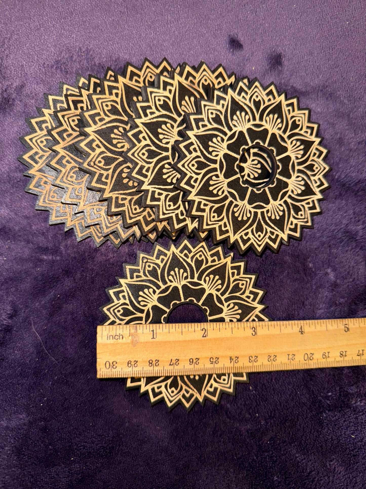 Wooden Lotus Sphere Holders
