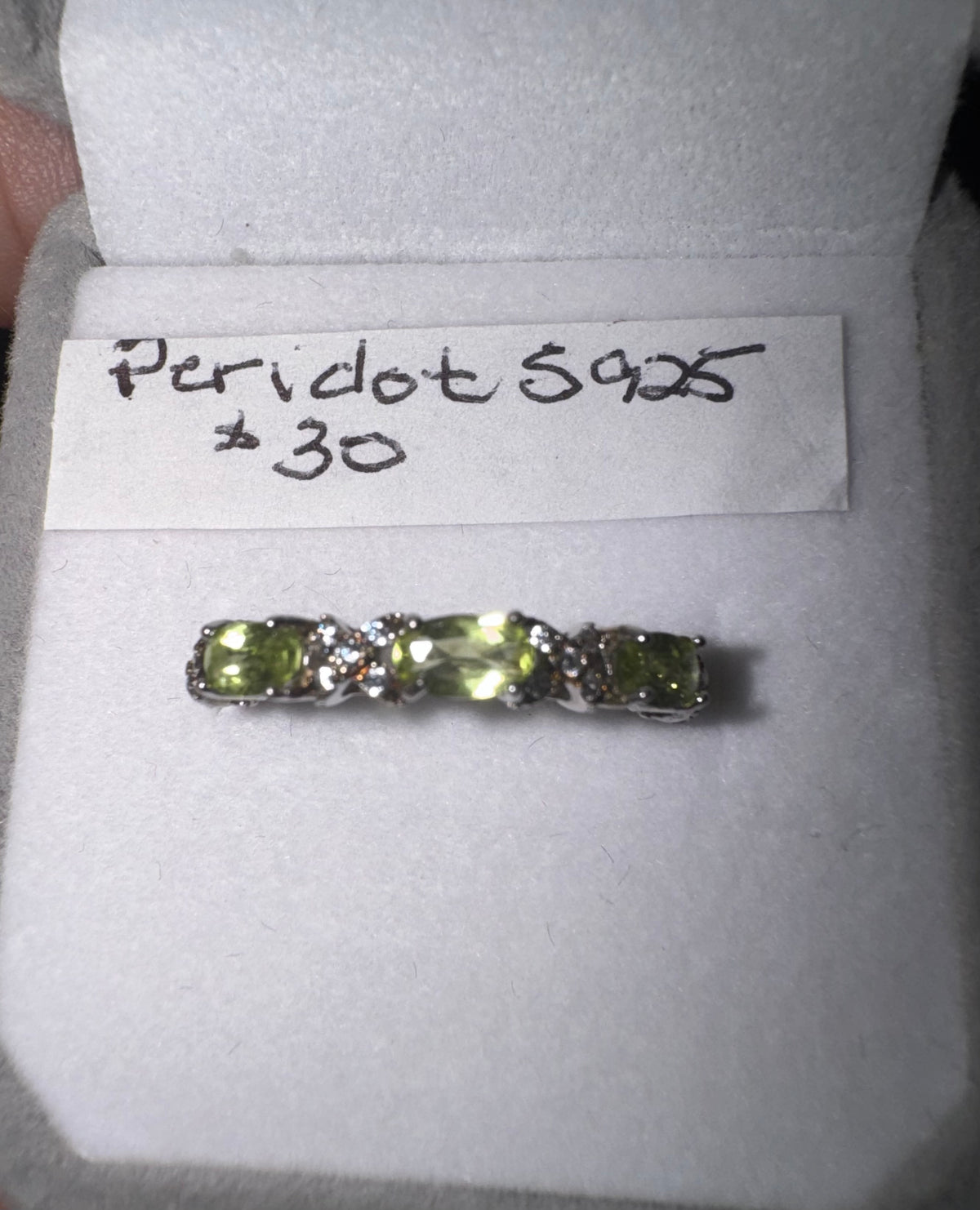 Brand New Addition Yet Included In The Discount . Crazy . Adjustable Peridot and Zirconia Band Style Ring.