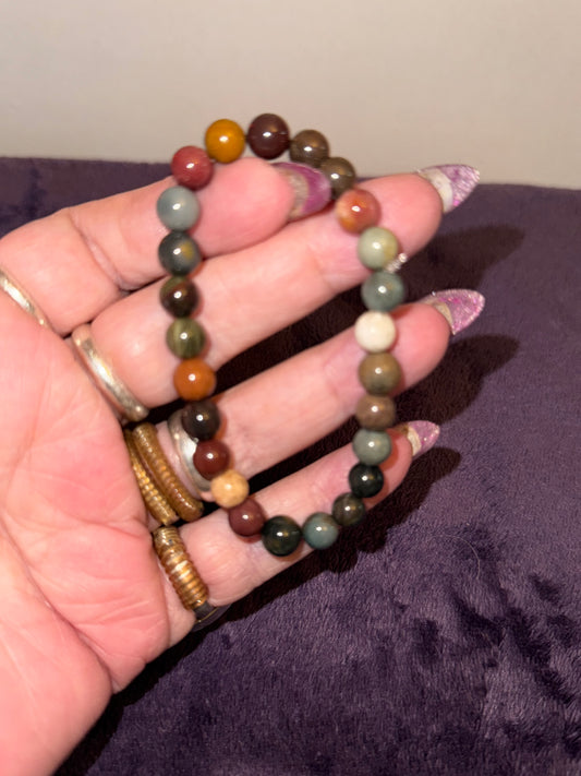 Mixed Ocean Jasper 8mm Bead Bracelets