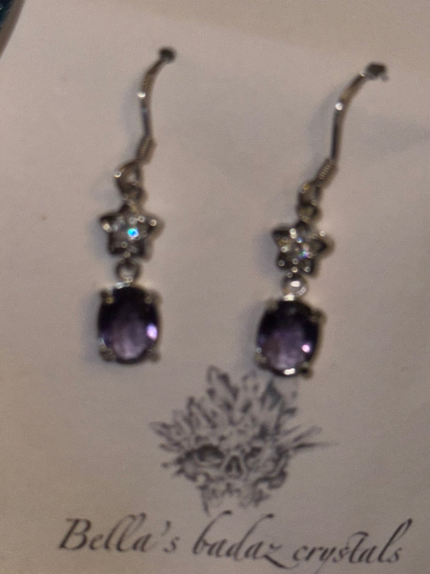 Brazilian Amethyst Dangle Earrings s925