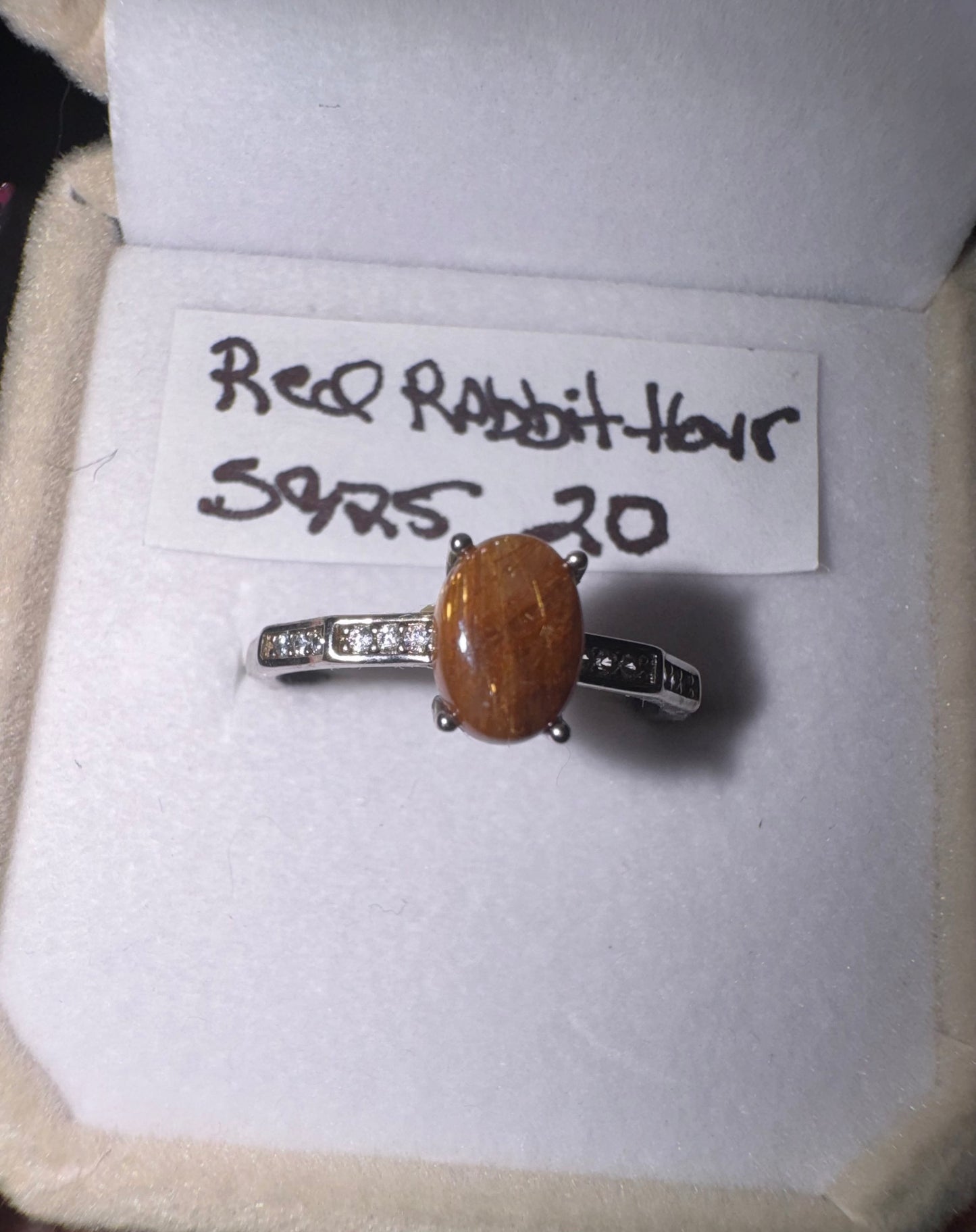 Red Rabbit Hair Rutile s925 Ring