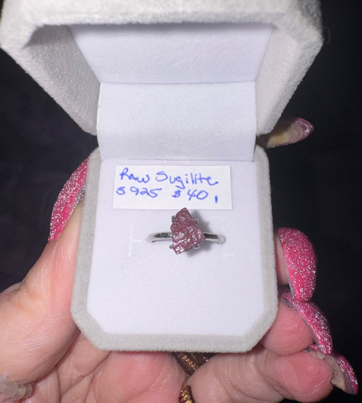 Raw Sugilite s925 Adjustable Rings 2 Choices