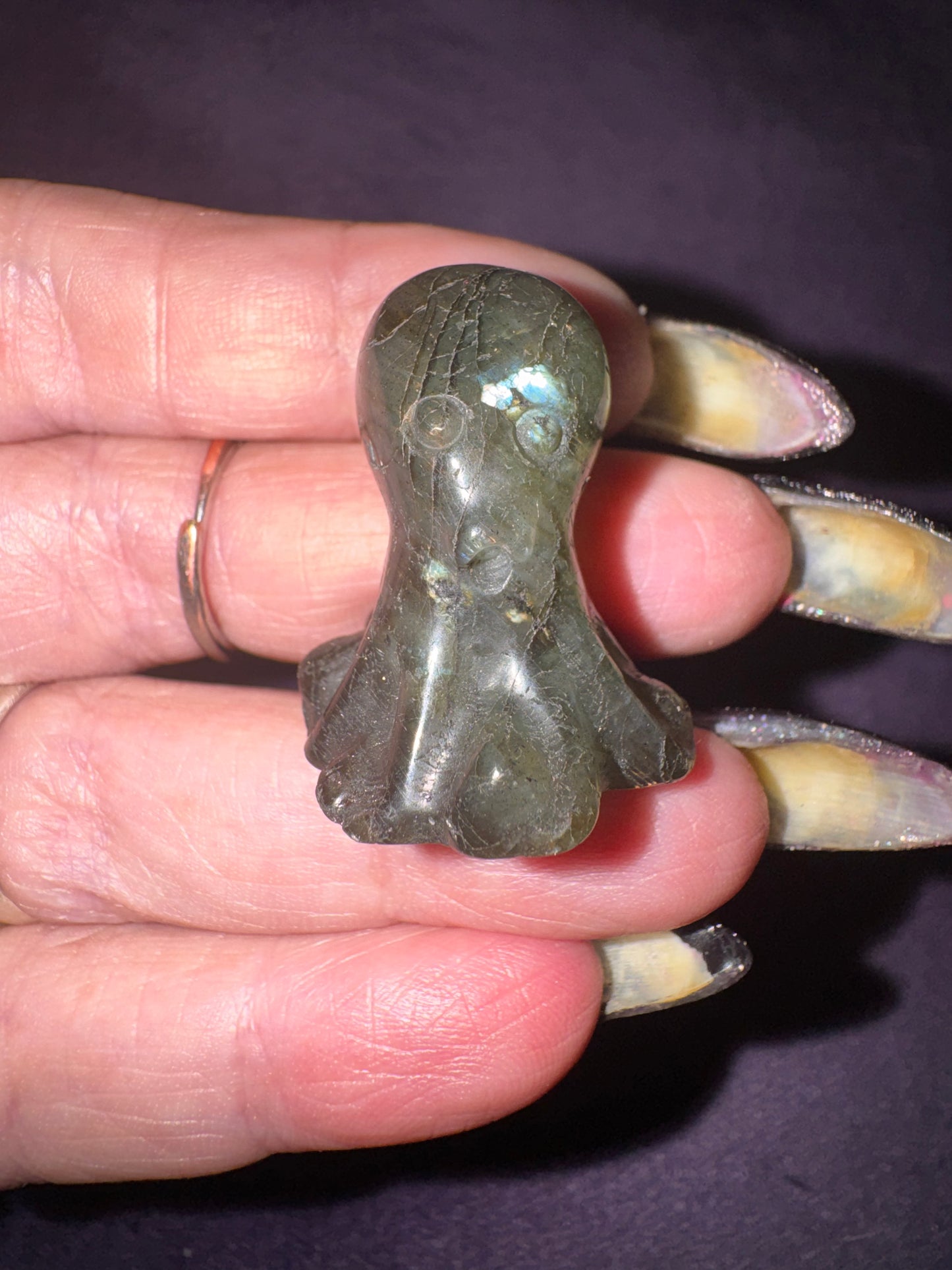 Labradorite Miniature Octopus Carvings 3/4”