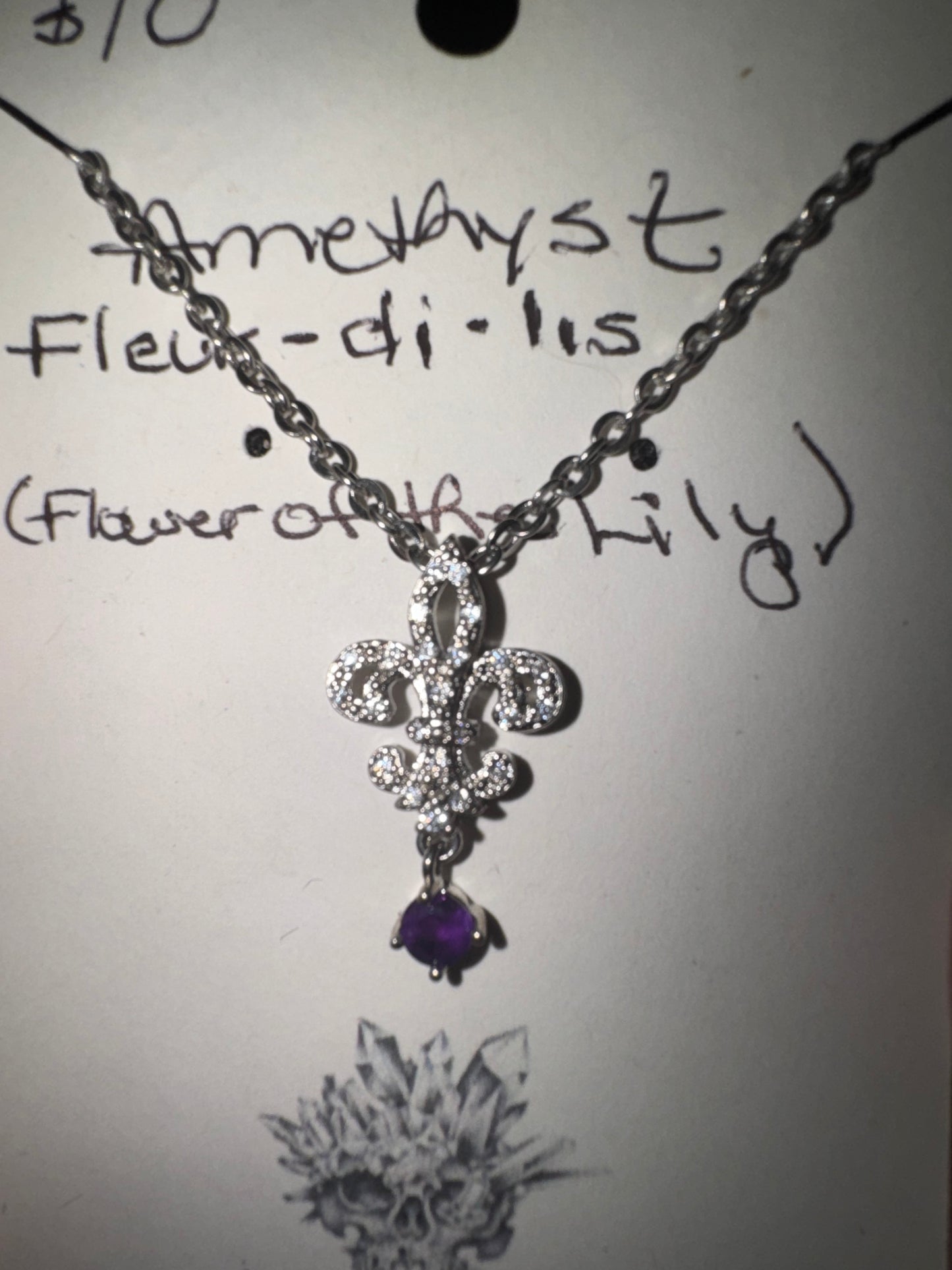 Amethyst Fleur De Lis Necklace