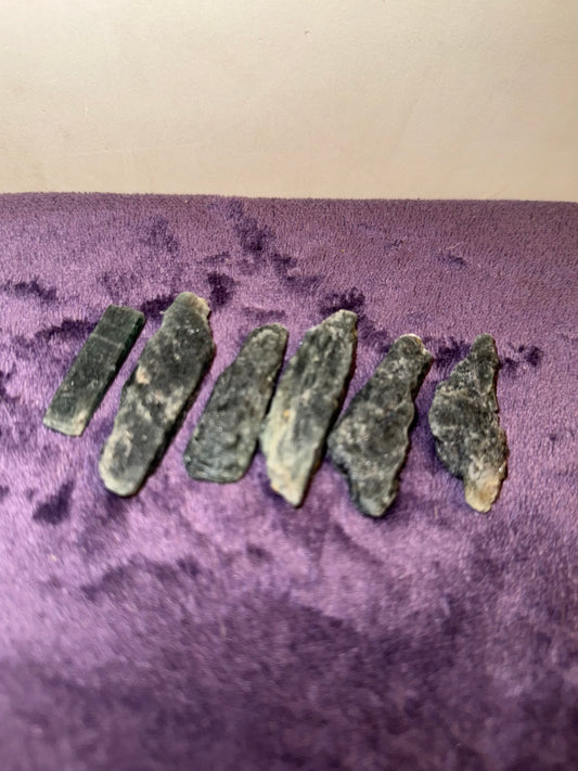 6pc. Bundle . Raw Chromium Green Tourmaline