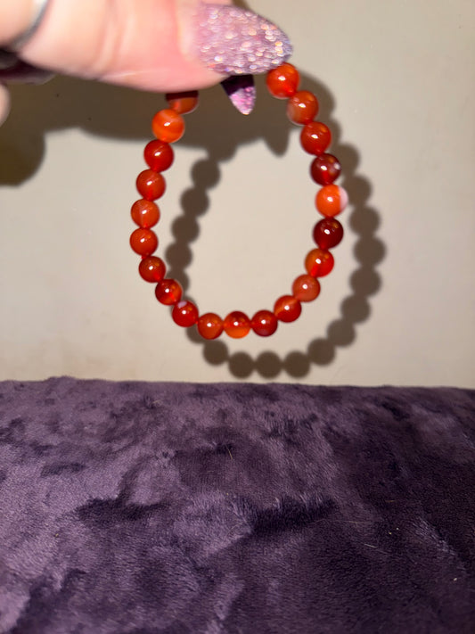 Carnelian 8mm Bead Bracelets