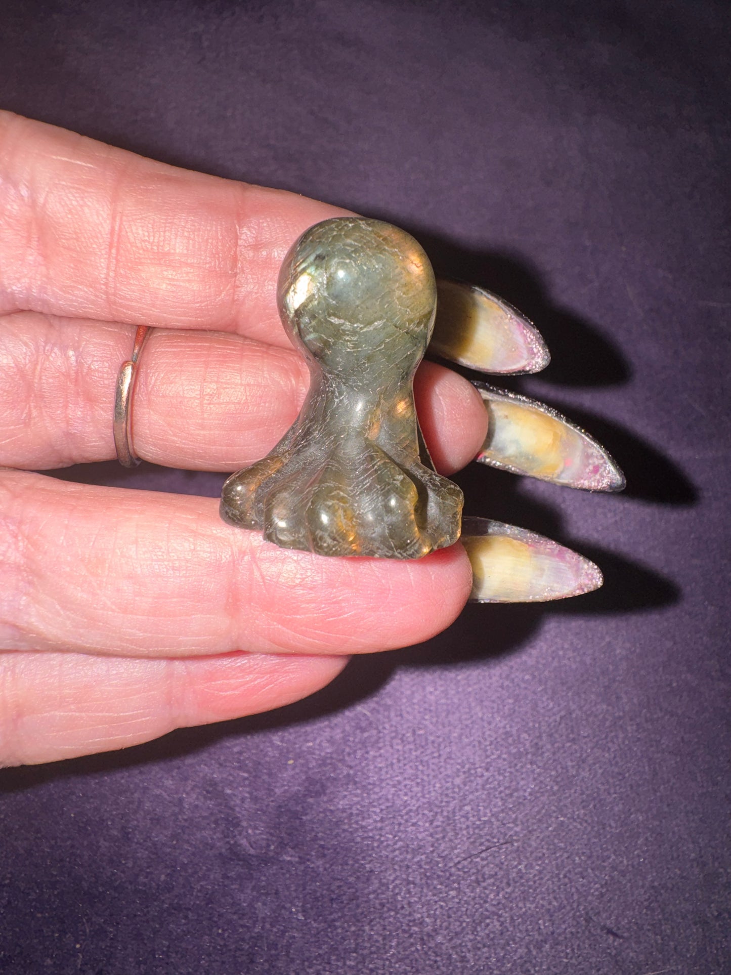 Labradorite Miniature Octopus Carvings 3/4”